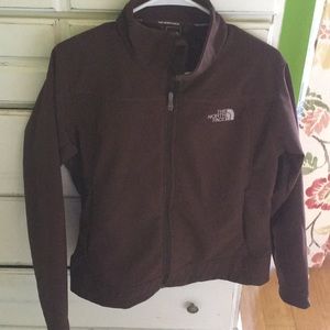 North Face fleece lined jacket, chocolate brown
